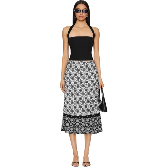 cristina gatto Dresses & Skirts - VTG Cristina Gatto Cottagecore Y2K Feminine Floral Parisian Midi LINEN Skirt 📐S